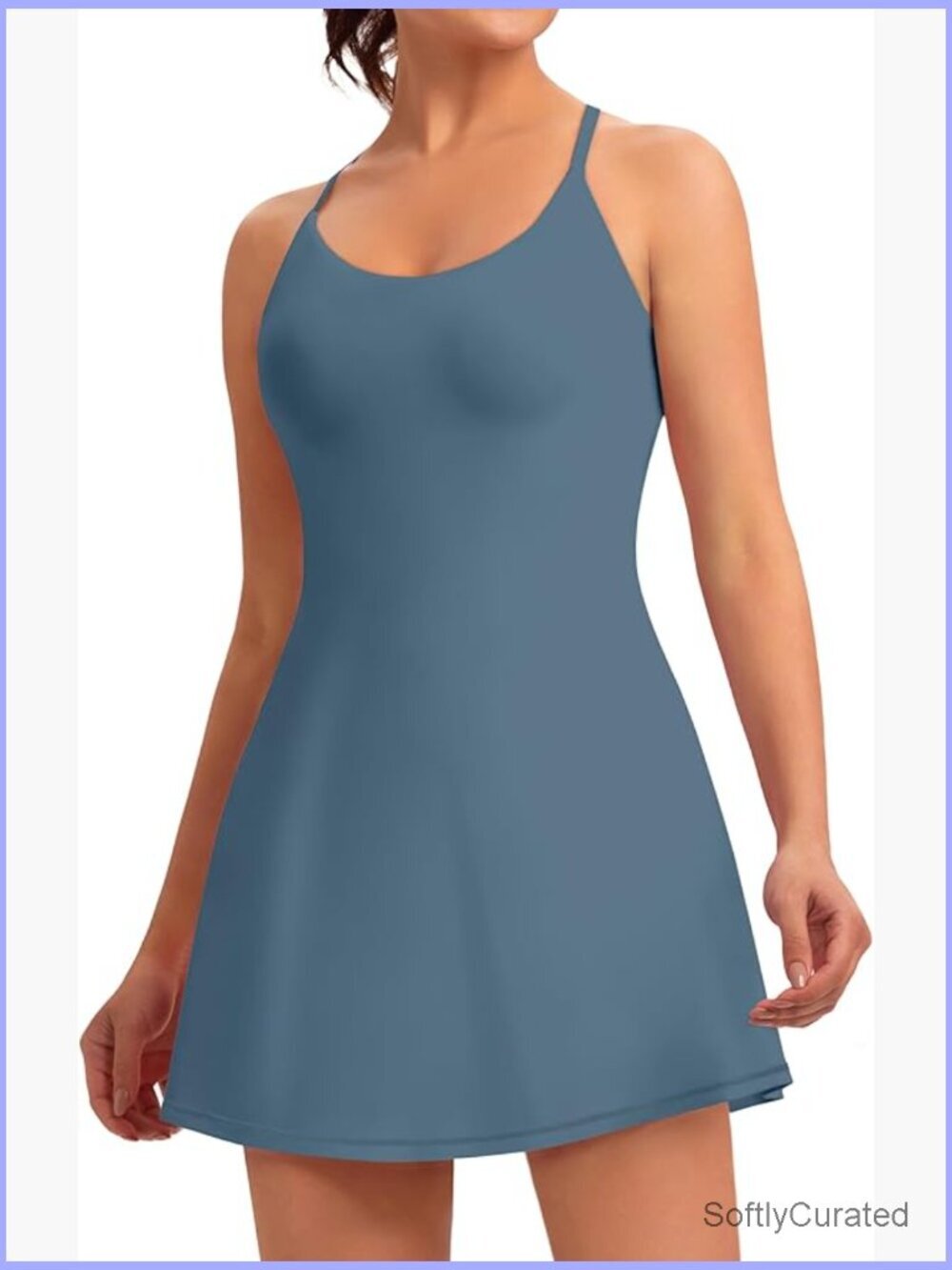 Tennis Dress with Built-in Shorts and Pockets - Workout Athletic Golf